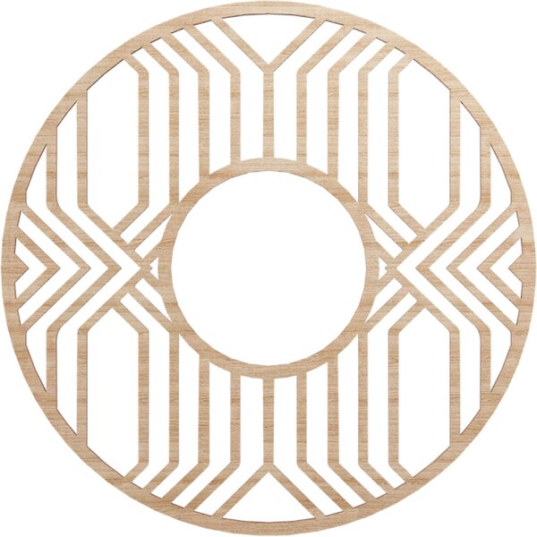 Ekena Millwork Empire Wood Fretwork Pierced Ceiling Medallion, Alder, 24"OD x 8 3/4"ID x 3/8"T CMWP24X24X0375EPAL - main